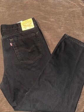 Levi's Men's Straight Leg Jeans in Black Denim